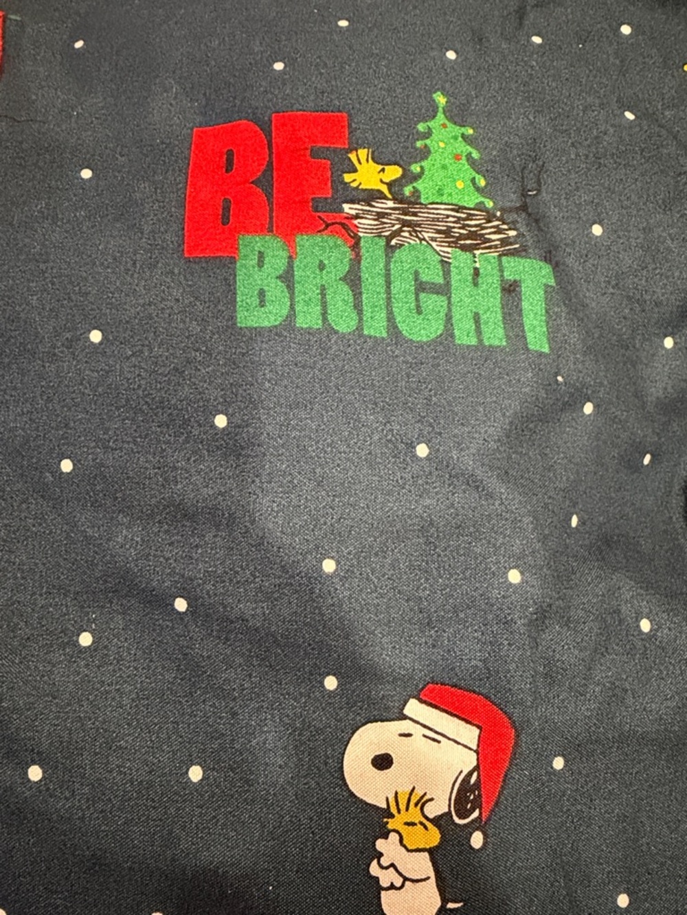 Be Bright Snoopy Holiday Sheet Set - Navy with Red & Green